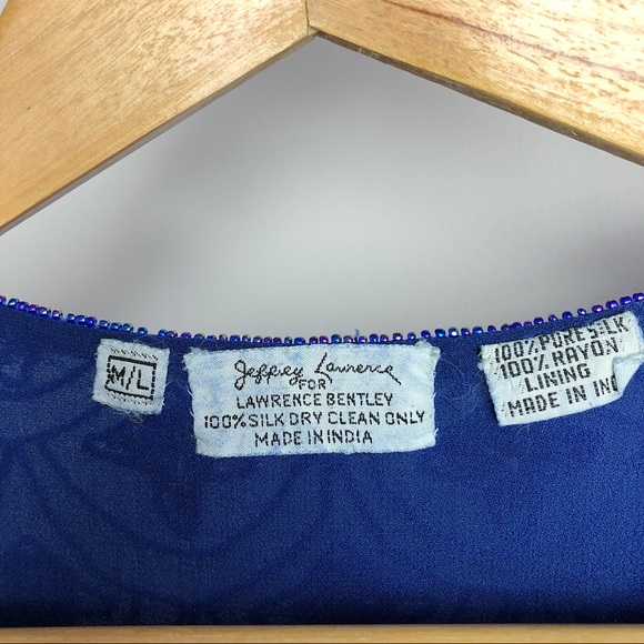 Vintage silk crepe beaded crop. - Picture 6 of 6